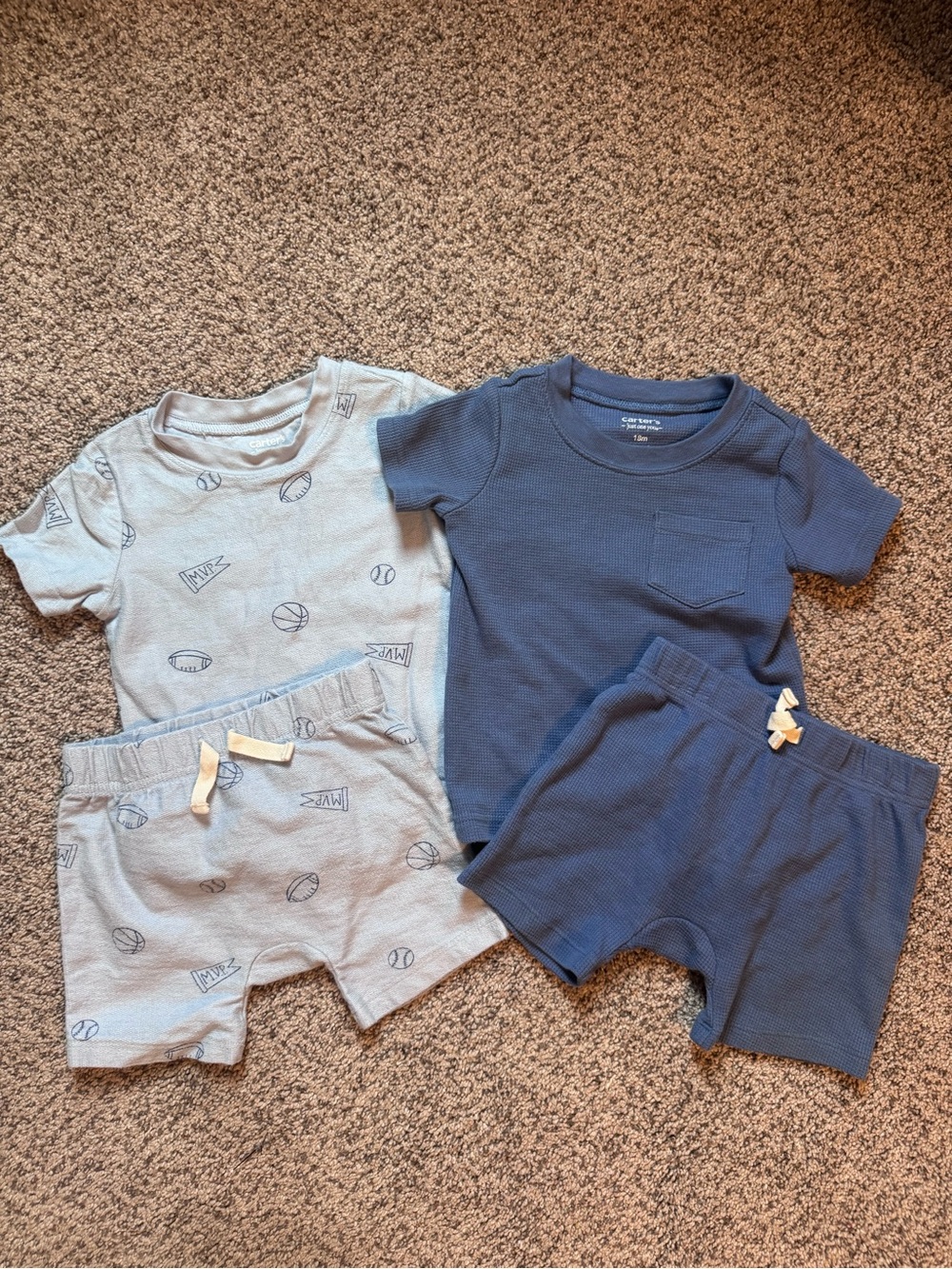 Toddler Short Sleeve Pajama 2-Pack - Navy & Light Gray